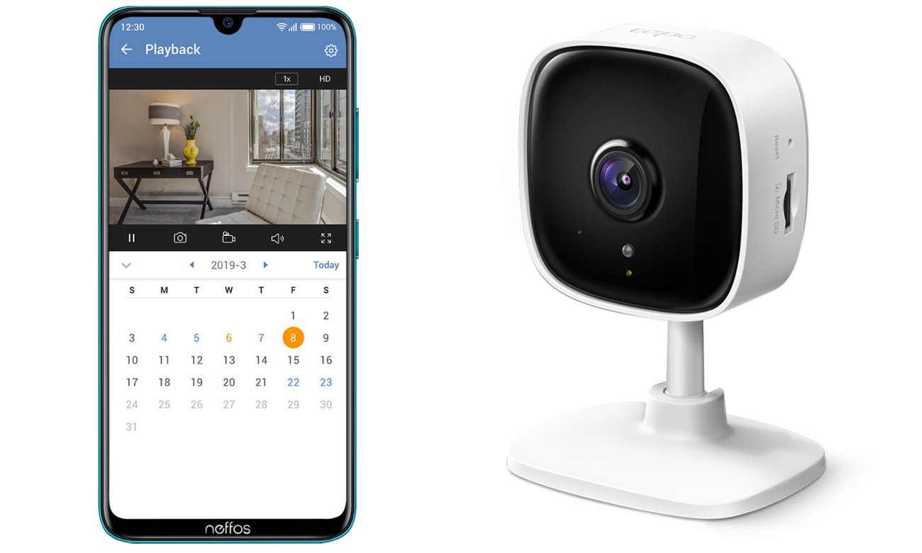 Kamera IP TP-Link Tapo C100 1080P LED IR - Łatwa konfiguracja i zarządzanie za pomocą aplikacji Tapo