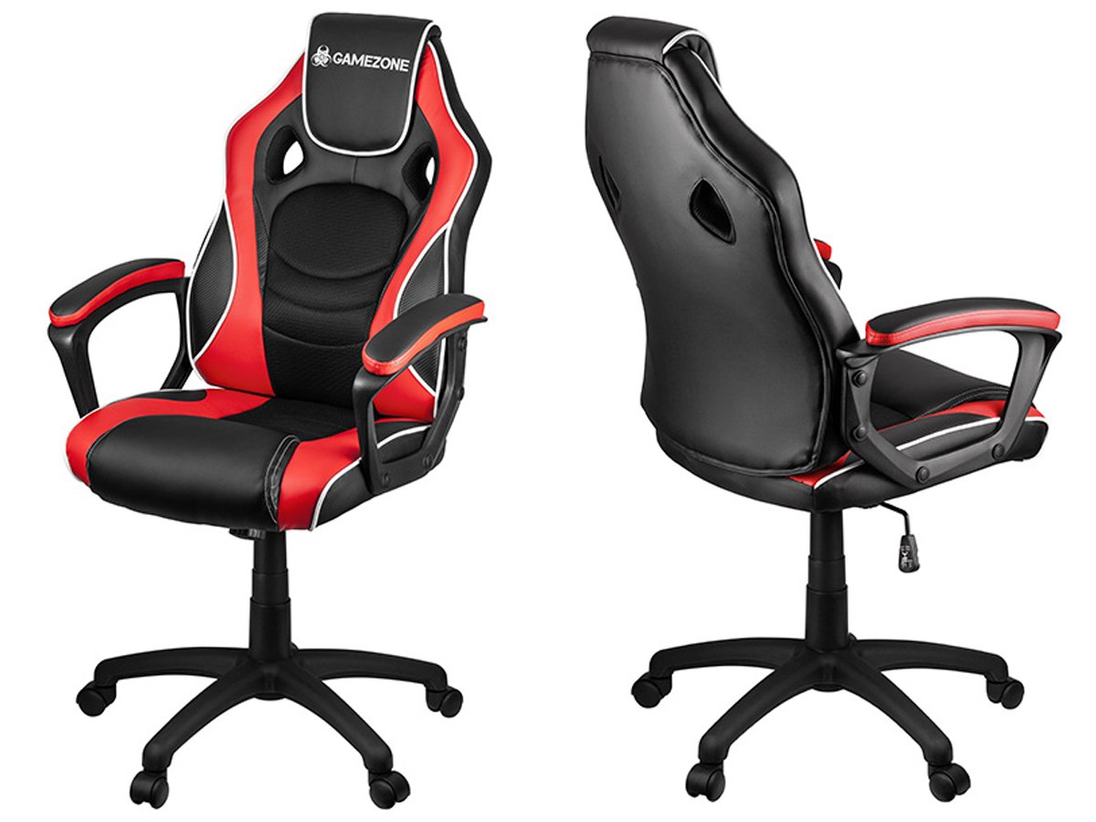 Fotel gamingowy Tracer GAMEZONE GC33 - Widok od przodu i od tyłu pod kątem