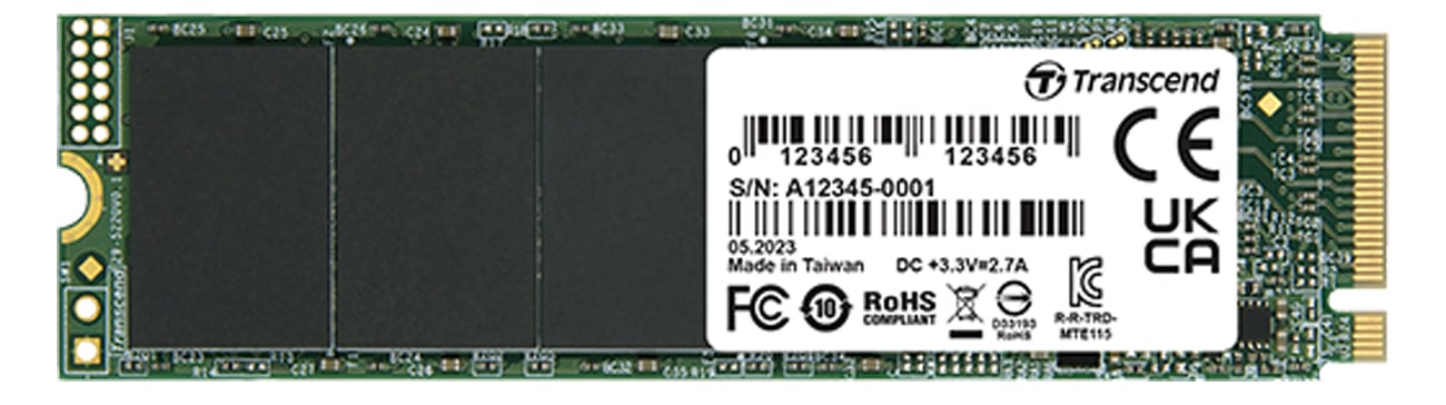 Dysk SSD M.2 Transcend 115S PCIe NVMe - Widok od przodu
