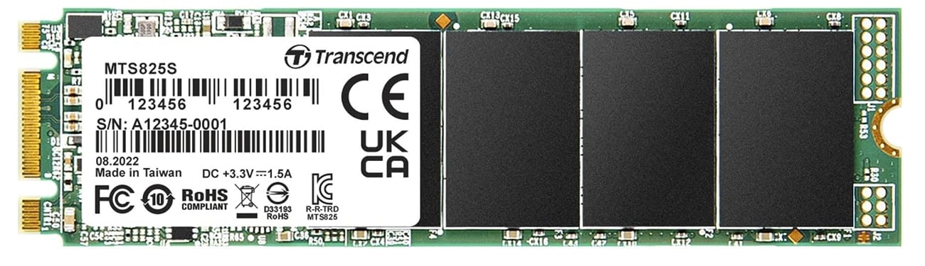 Dysk SSD M.2 2280 Transcend 825S SATA - Widok od przodu