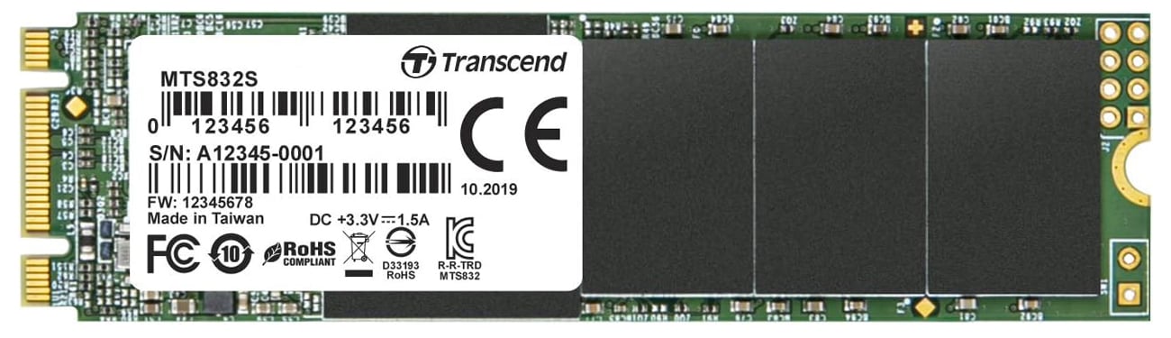 Dysk SSD M.2 Transcend 832S SATA - Widok od przodu
