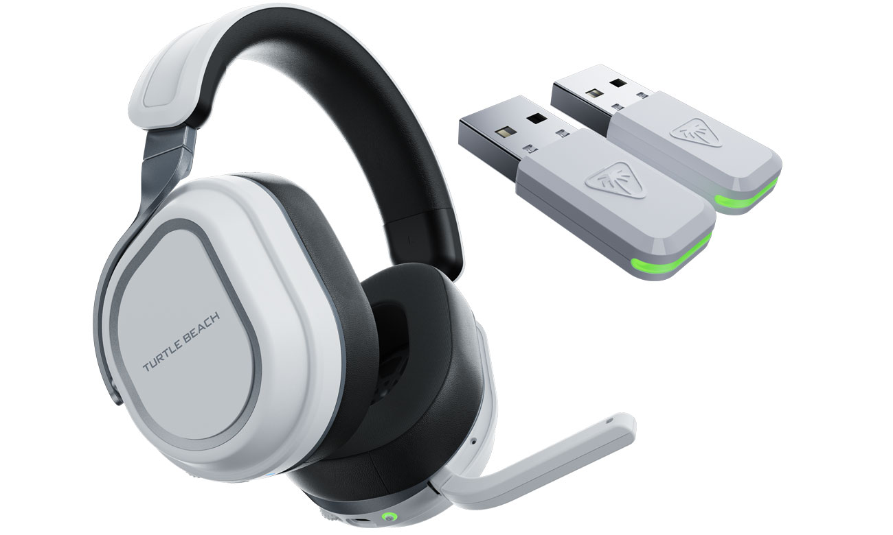 Słuchawki bezprzewodowe Turtle Beach Stealth 700 Gen3 do PS5 Białe - Widok od przodu pod kątem