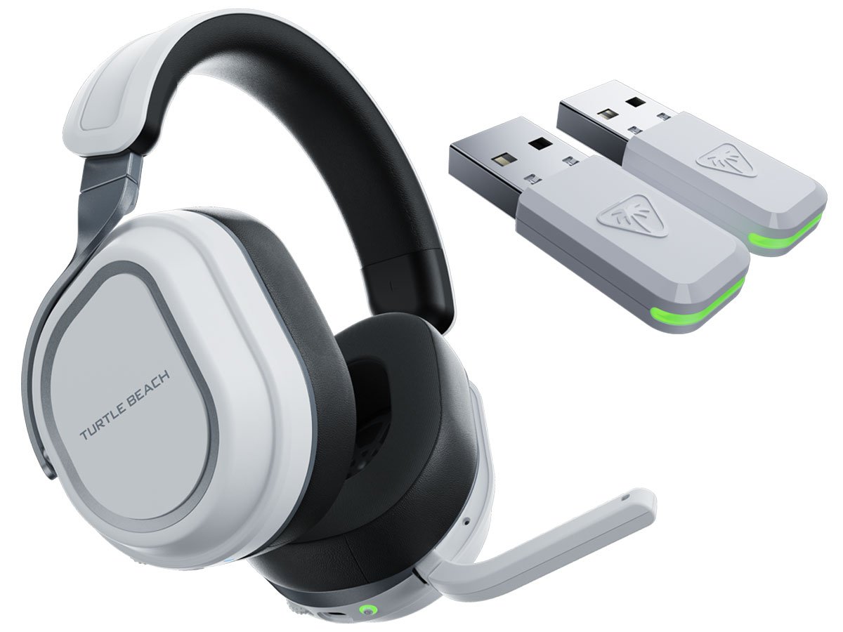 Słuchawki bezprzewodowe Turtle Beach Stealth 700 Gen3 do PS5 Białe - Widok od przodu pod kątem