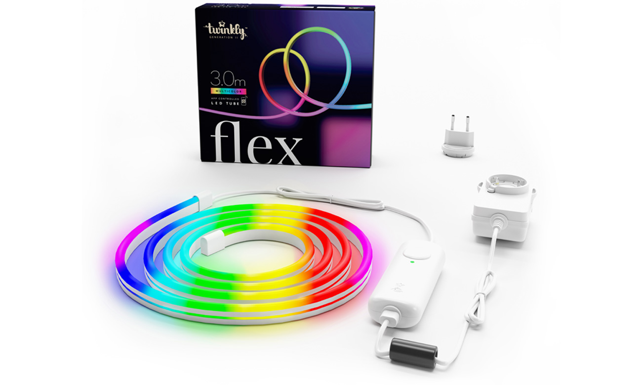 Inteligentna taśma Twinkly Flex 300 LED RGB 3m - Widok ogólny z opakowaniem