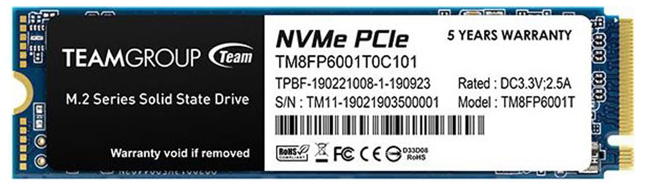 Dysk SSD M.2 Team Group MP33 1 TB - Widok od przodu