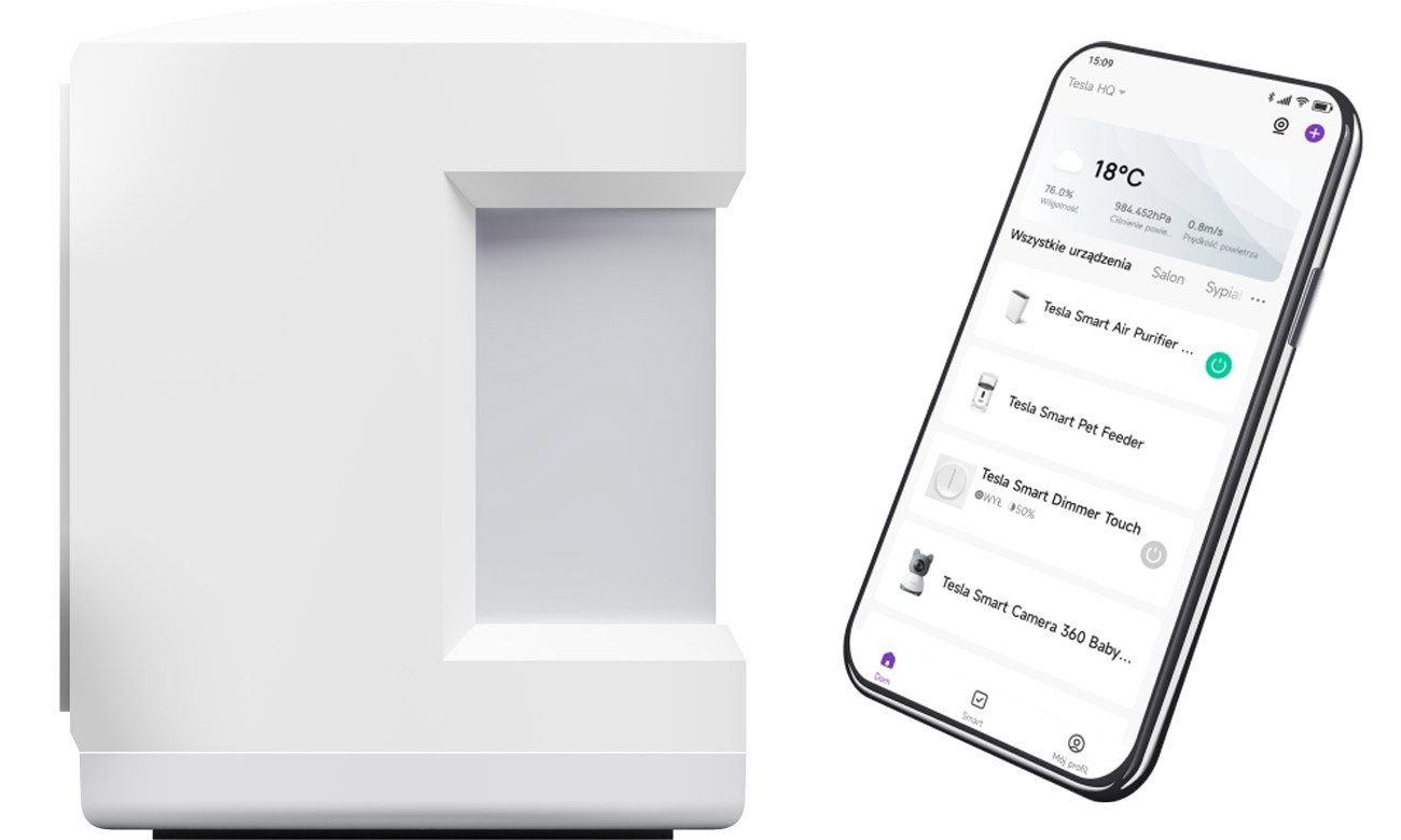 Inteligentny czujnik ruchu Tesla Smart Sensor Motion - Widok z boku