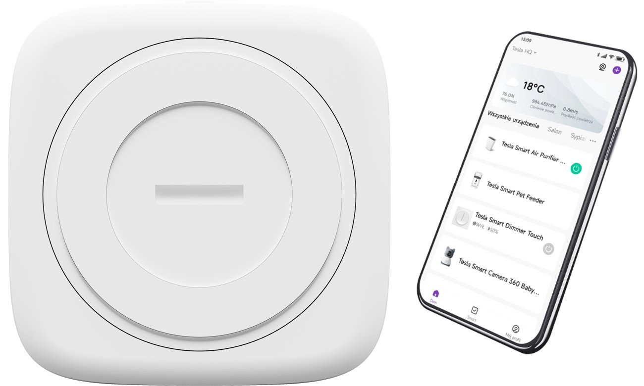Inteligentny czujnik Tesla Smart Sensor Temperature and Humidity - Widok od tyłu