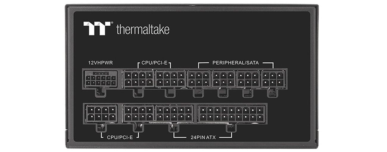 Thermaltake Toughpower GF3 750 W widok z boku, złącza