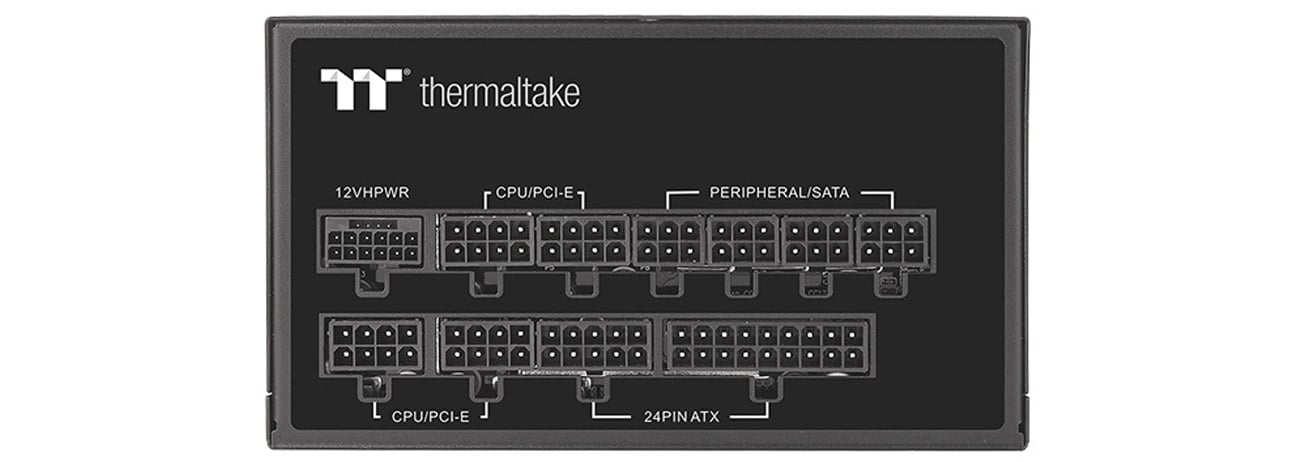 Thermaltake Toughpower GF3 850 W widok z boku, złącza