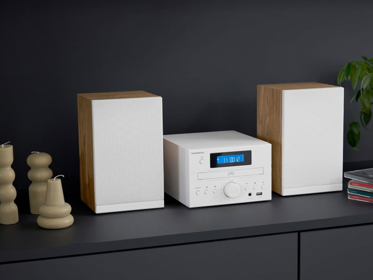 Thomson Mini COSY Bluetooth Bass Boost CD Radio FM 50W Biała