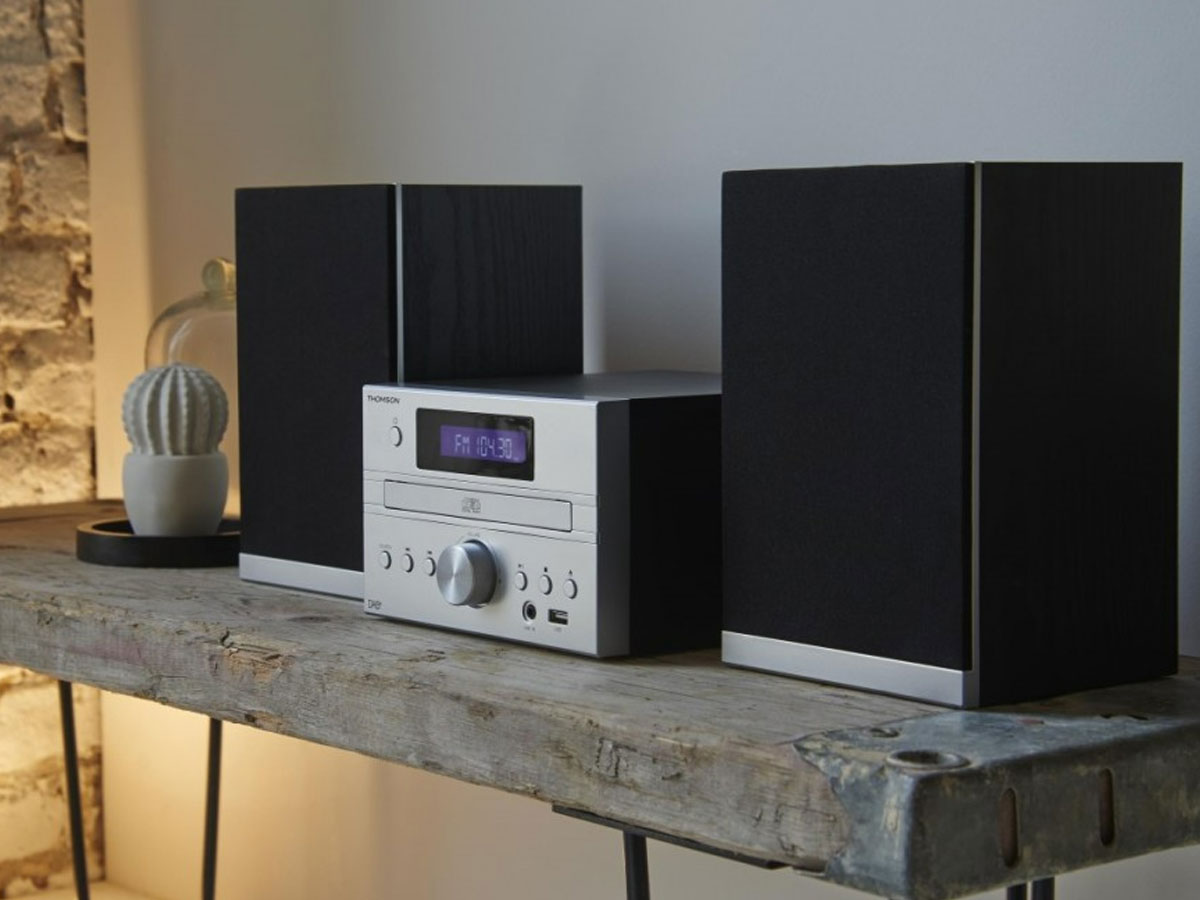 Thomson Mini Bluetooth Bass Boost CD DAB+ 50W Srebrna