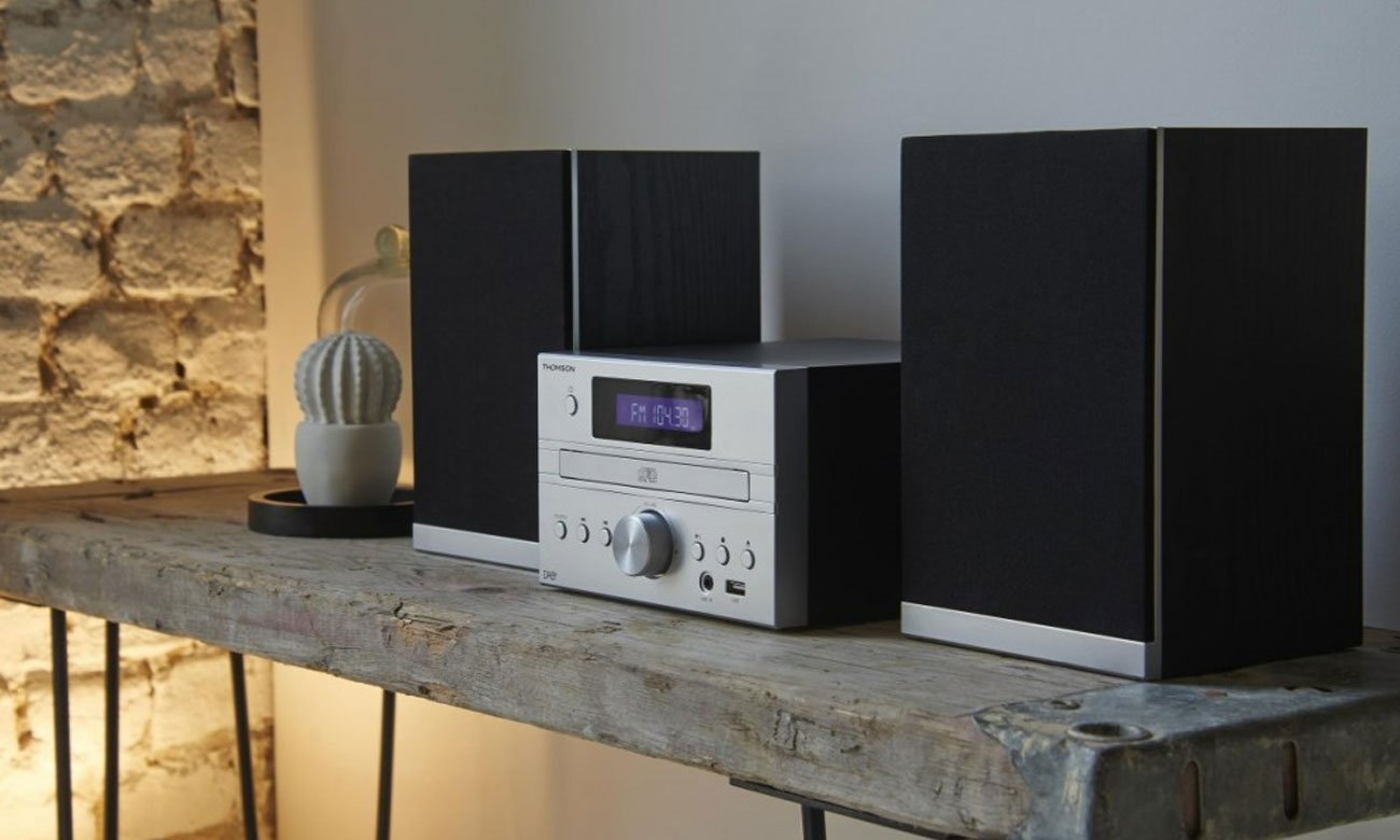 Thomson Mini Bluetooth Bass Boost CD DAB+ 50W Srebrna