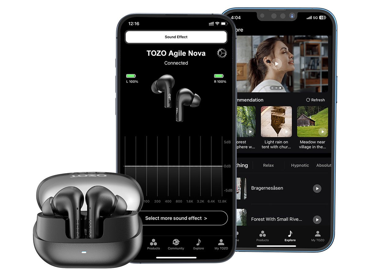 Tozo Agile Nova Black Kabellose Kopfhörer