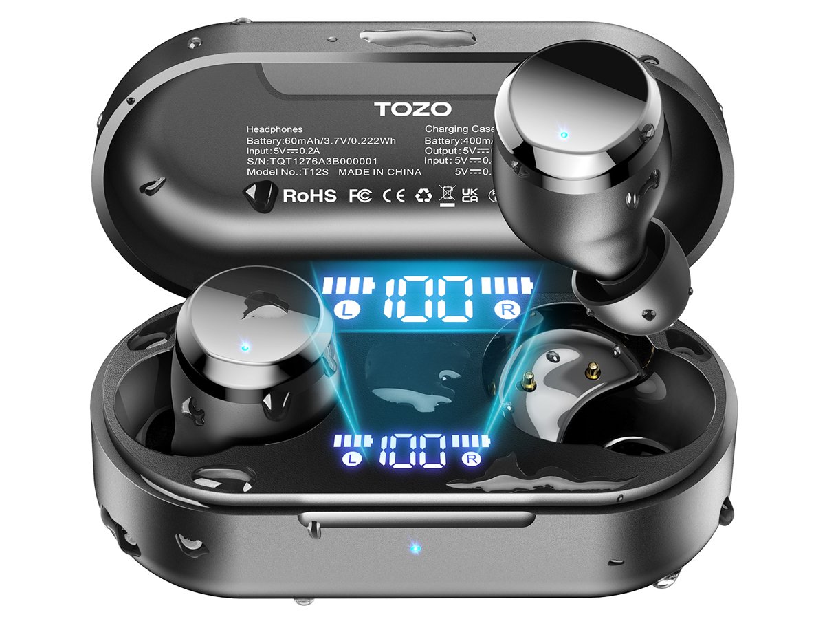 Kabellose In-Ear-Kopfhörer Tozo T12S Schwarz