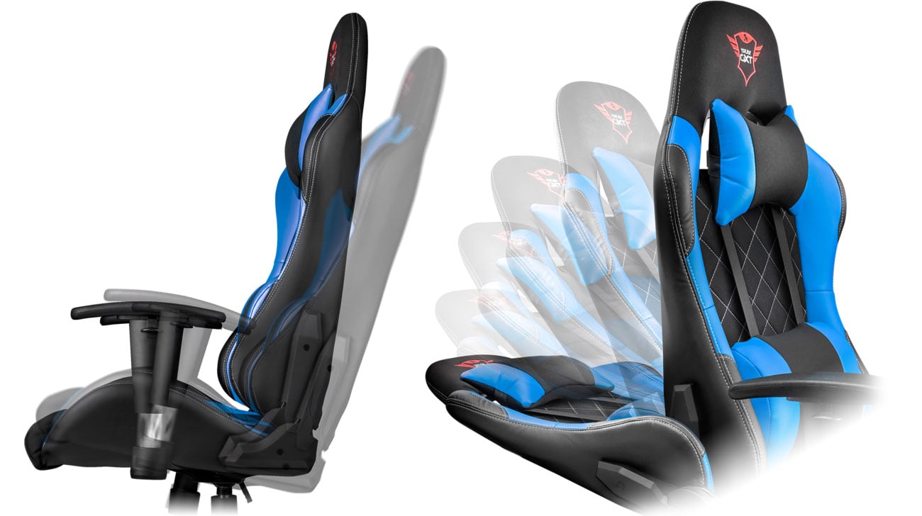 Trust GXT 707R Resto Gaming Czarno-Niebieski 22526 Widok z boku