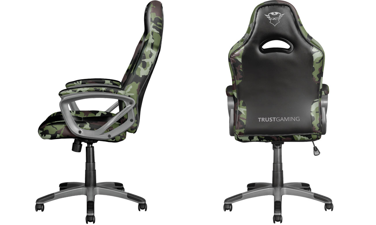 Fotel gamingowy Trust GXT705W Ryon Biały - Widok lewego boku i od tyłu