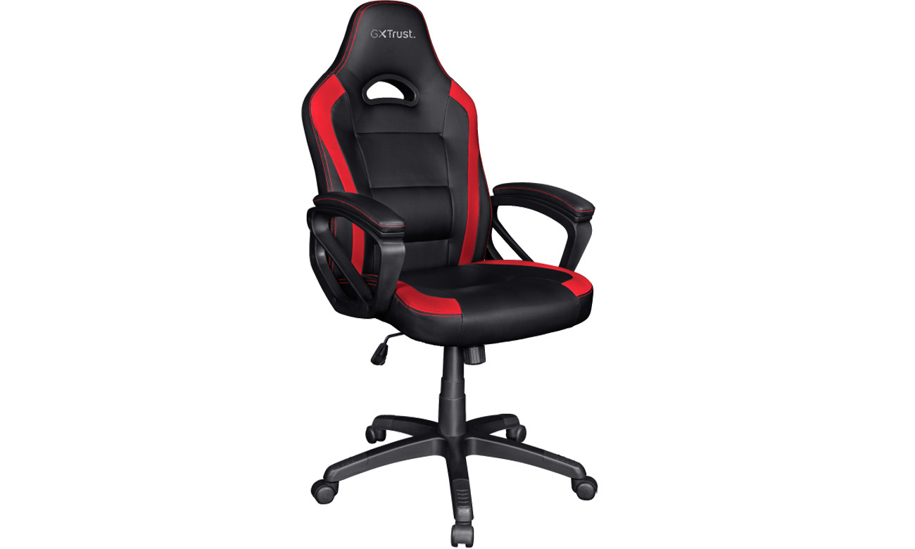 Fotel gamingowy Trust GXT 701R Ryon Gaming Chair Czarno-czerwony - Widok od przodu pod kątem