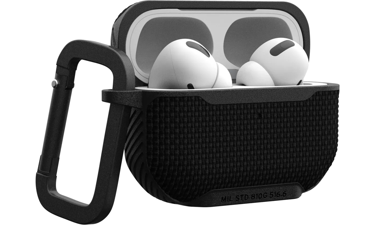 Etui ochronne UAG Metropolis do AirPods Pro 2 generacji Black - Widok od przodu pod kątem, otwarte