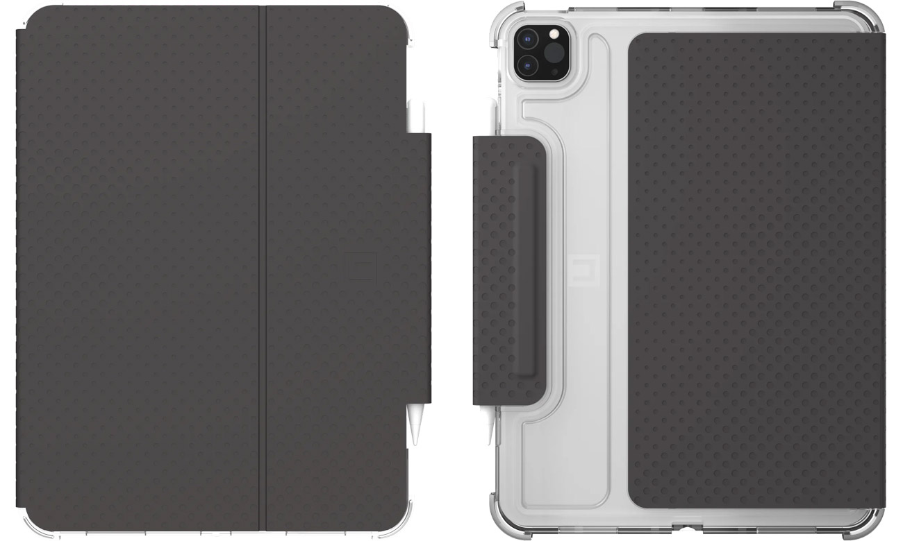 Etui UAG Lucent [U] do iPad Pro 11'' / iPad Air Czarne - Widok od przodu i od tyłu