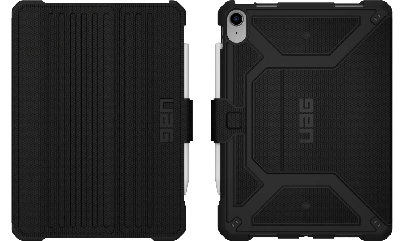 Etui UAG Metropolis do iPad 10.9'' (10. generacja) Czarne - Widok od przodu i od tyłu
