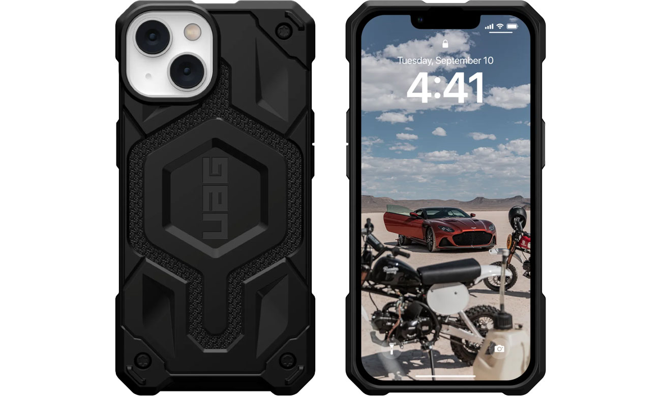 UAG Monarch Pro MagSafe do iPhone 13/14 kevlar-black design
