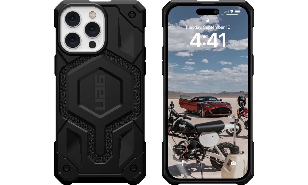 UAG Monarch Pro MagSafe für iPhone 14 Pro Max kevlar-schwarz Design