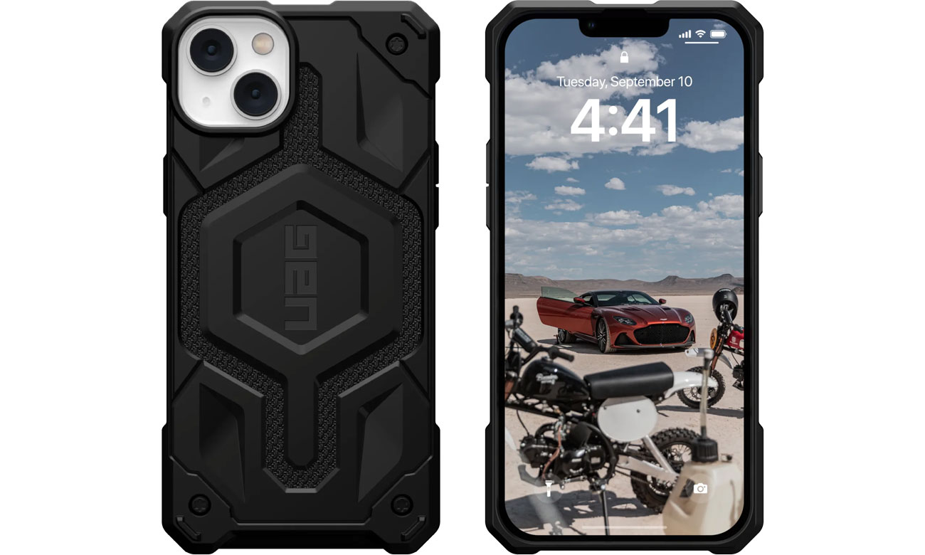 UAG Monarch Pro MagSafe do iPhone 14 Plus kevlar-black design