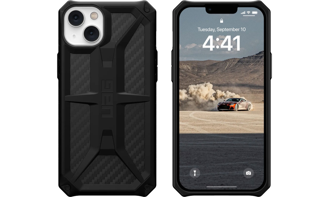 UAG Monarch do iPhone 14 Plus carbon fiber design