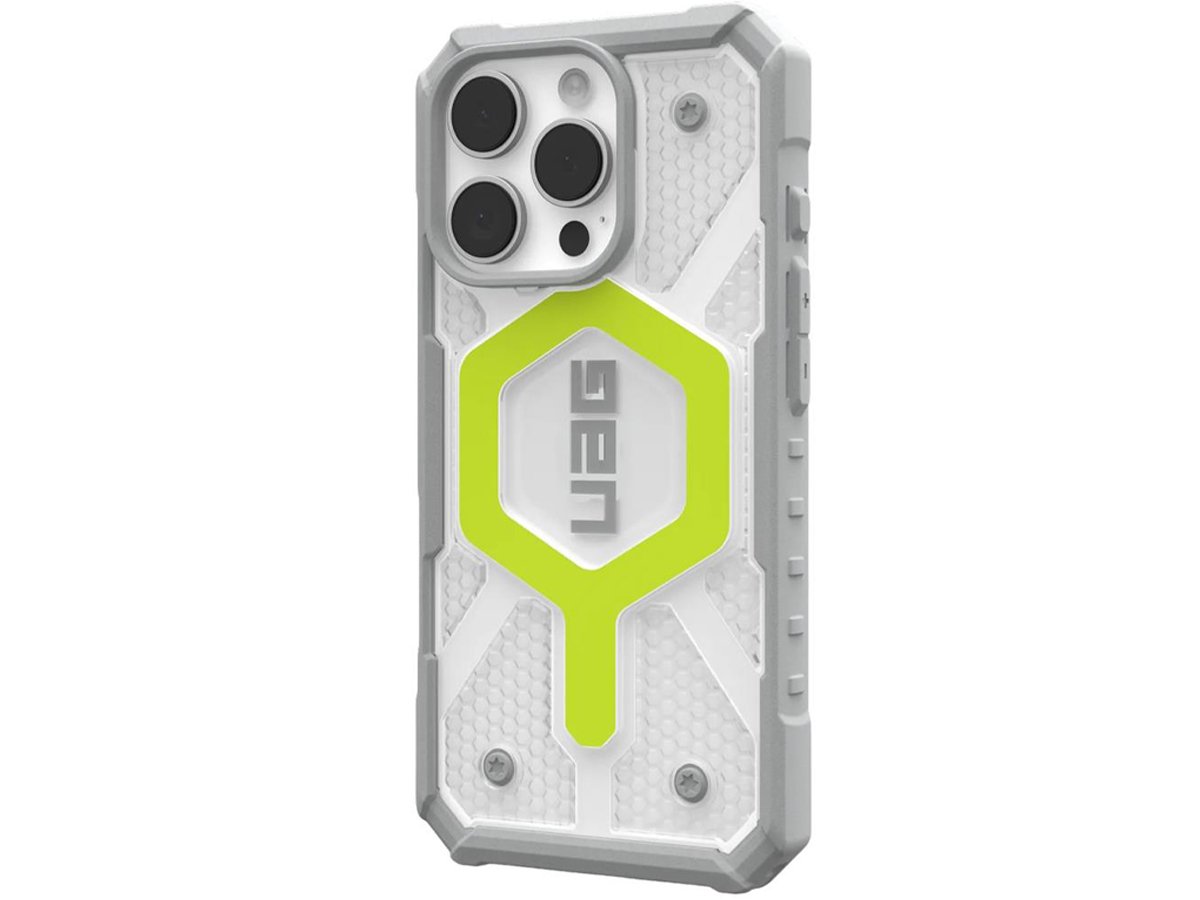 UAG Pathfinder Clear MagSafe Hülle für iPhone 16 Pro - Aktiv Neon