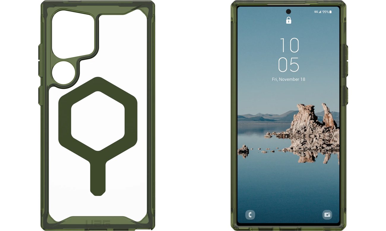 UAG Plyo Pro Hülle für Samsung Galaxy S24 Ultra Ice-Olive - Ansicht von hinten und vorne