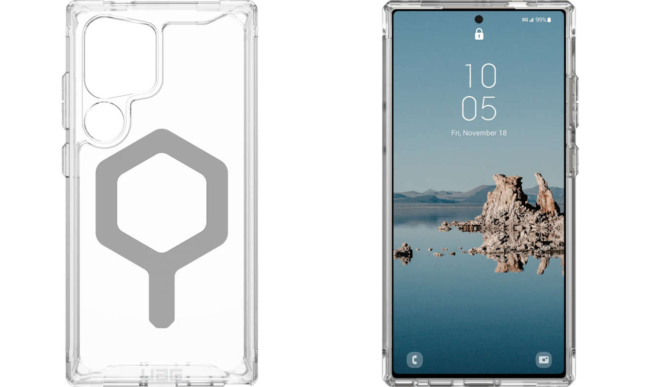 Etui UAG Plyo Pro do Samsung Galaxy S24 Ultra Ice-Silver - Widok od tyłu i od przodu