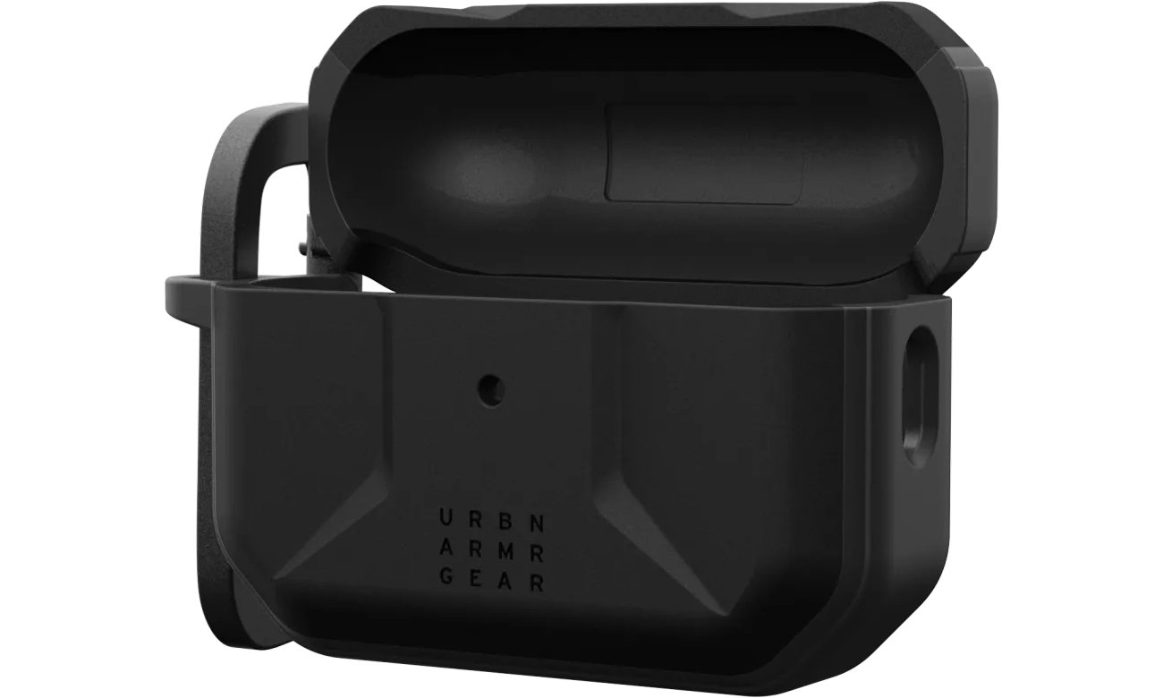 Etui ochronne UAG Civilian do AirPods Pro 2 generacji Black - Widok od przodu pod kątem, otwarte