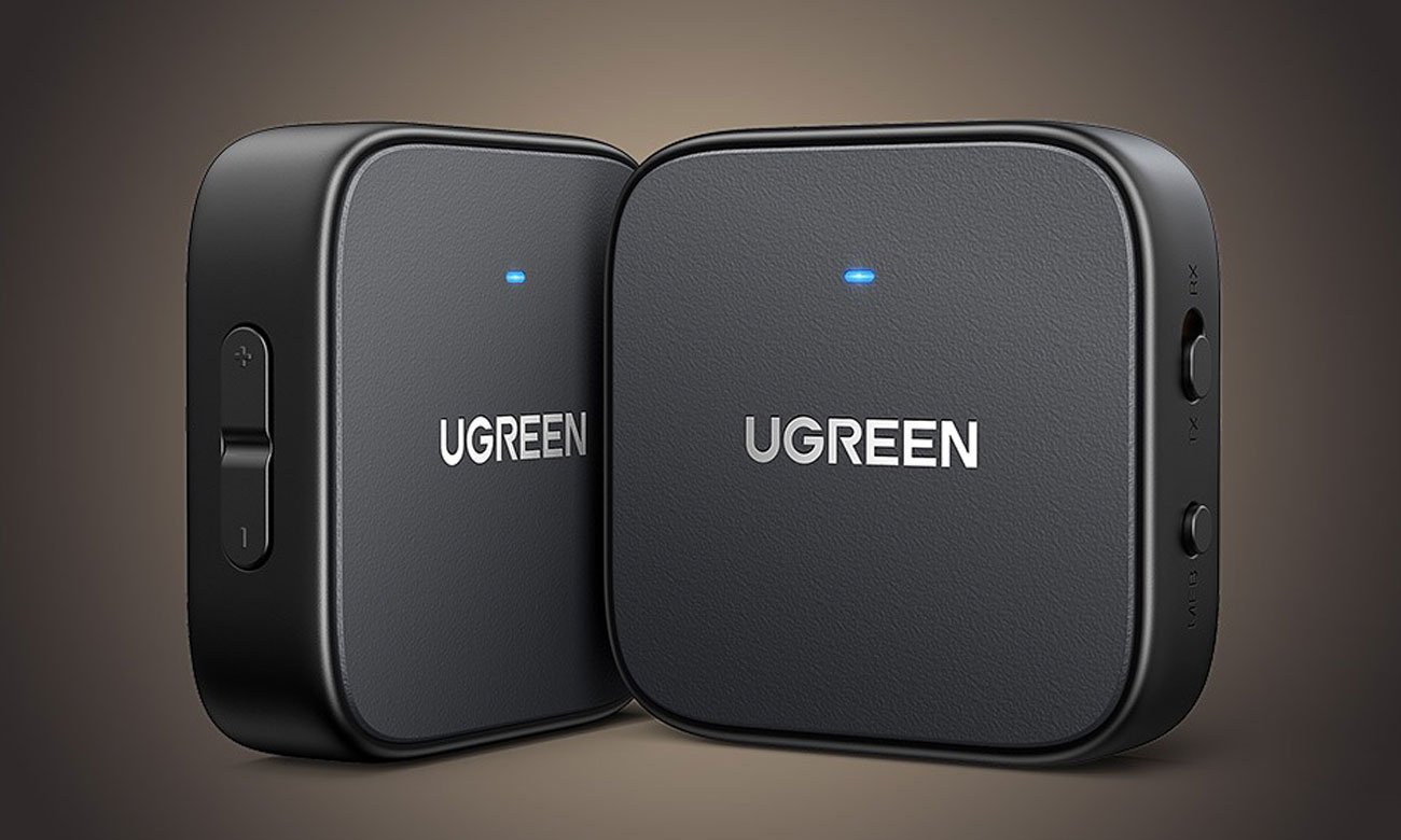 Nadajnik / odbiornik audio Bluetooth 5.2 UGREEN CM667 - Widok ogólny, grafika z tłem