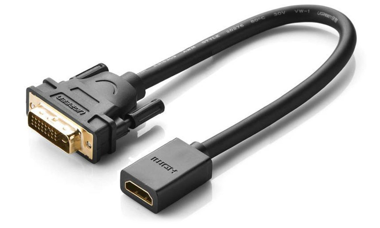 UGREEN Adapter DVI zu HDMI 15cm schwarz