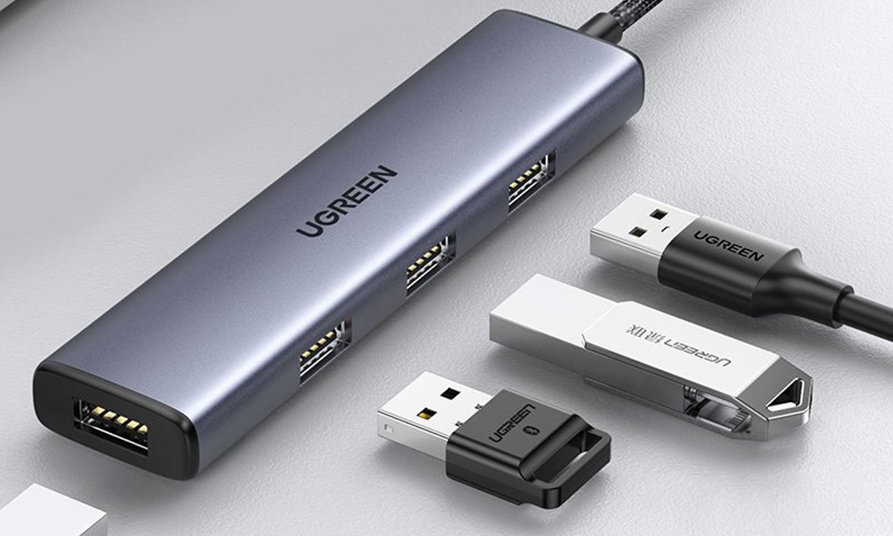 HUB UGREEN USB Typ C - 4x USB 3.2 Gen 1 srebrny