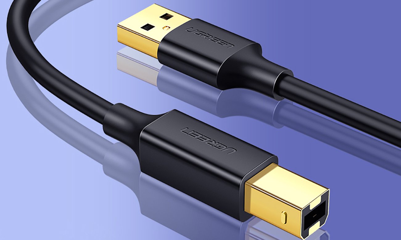 UGREEN US135 USB 2.0 A-B Kabel für Drucker vergoldet 2 m