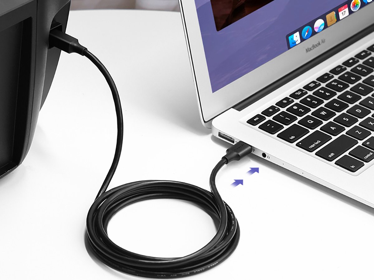 UGREEN US135 USB 2.0 A-B Kabel für Drucker vergoldet 2 m