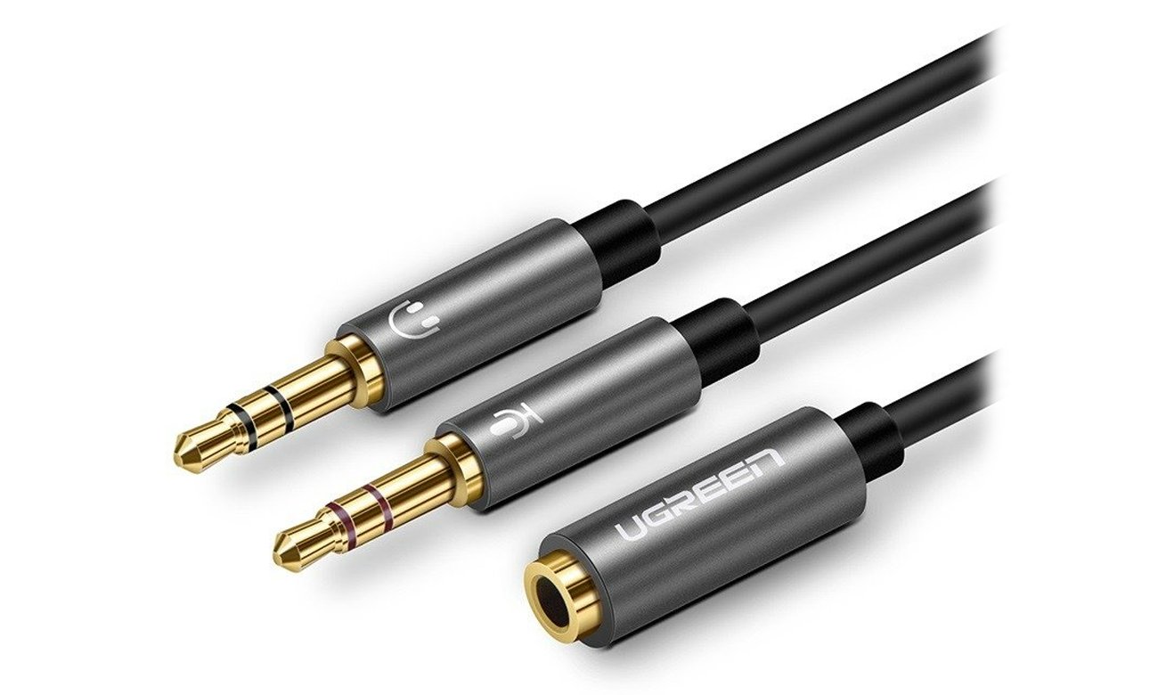 AV140 Audio-Splitter UGREEN AV140 AUX Kopfhörer+Mikrofon zu 3,5mm Klinke