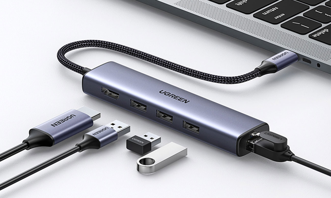 Stacja dokująca UGREEN USB-C - 3 x USB 3.0 / HDMI / Ethernet