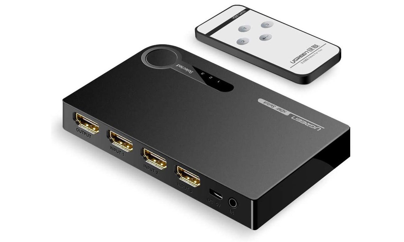 Splitter / Switch HDMI UGREEN - 3x HDMI 3D 4K 7,5 Gbps, 36 bit