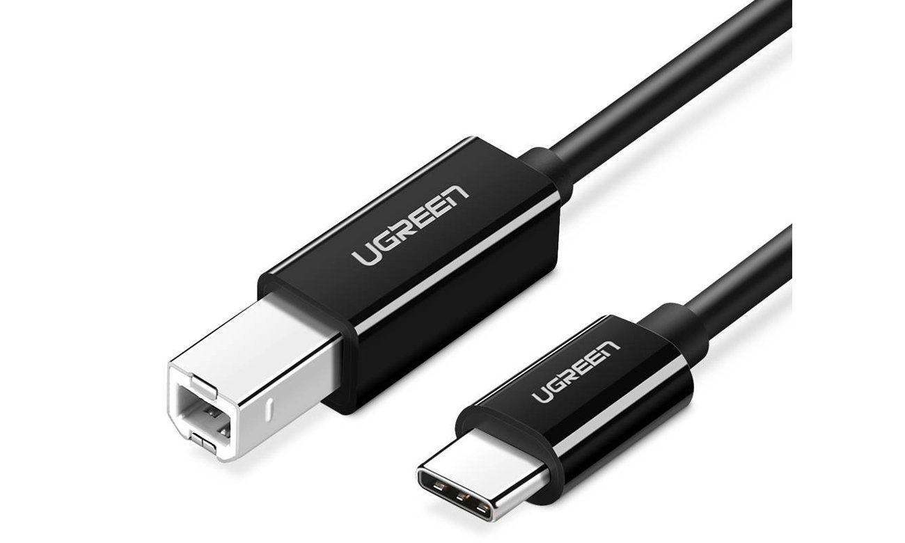 UGREEN US241 USB-C-zu-USB-B Kabel 2.0 für Drucker (2 m, Schwarz)