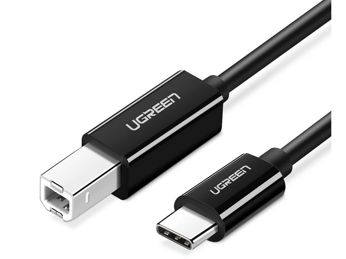 UGREEN US241 USB-C-zu-USB-B Kabel 2.0 für Drucker (2 m, Schwarz)