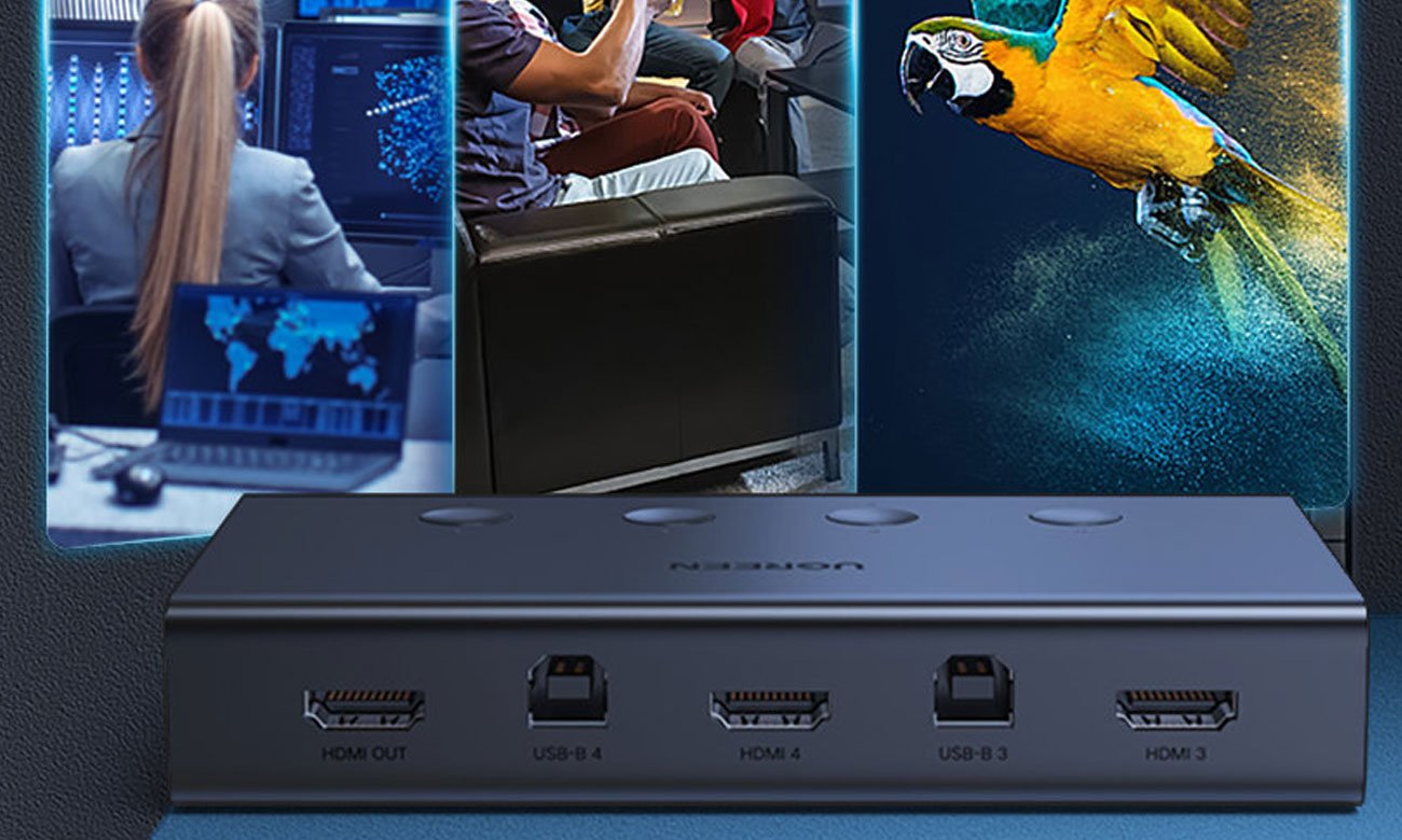 Przełącznik KVM UGREEN 4 x 1 HDMI / 4 x USB