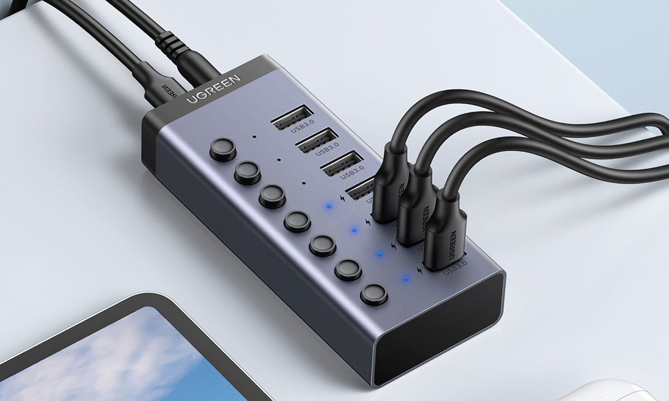 Hub UGREEN USB - C - 7 x USB 3.0 Power Delivery