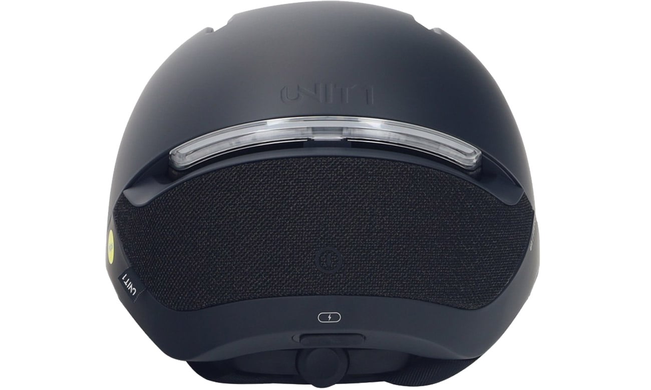 Inteligentny kask Unit 1 Faro Blackbird - Widok od tyłu