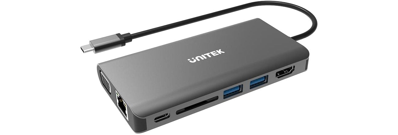 Unitek Hub USB-C - HDMI, 2xUSB, RJ-45, VGA (100W, PD)