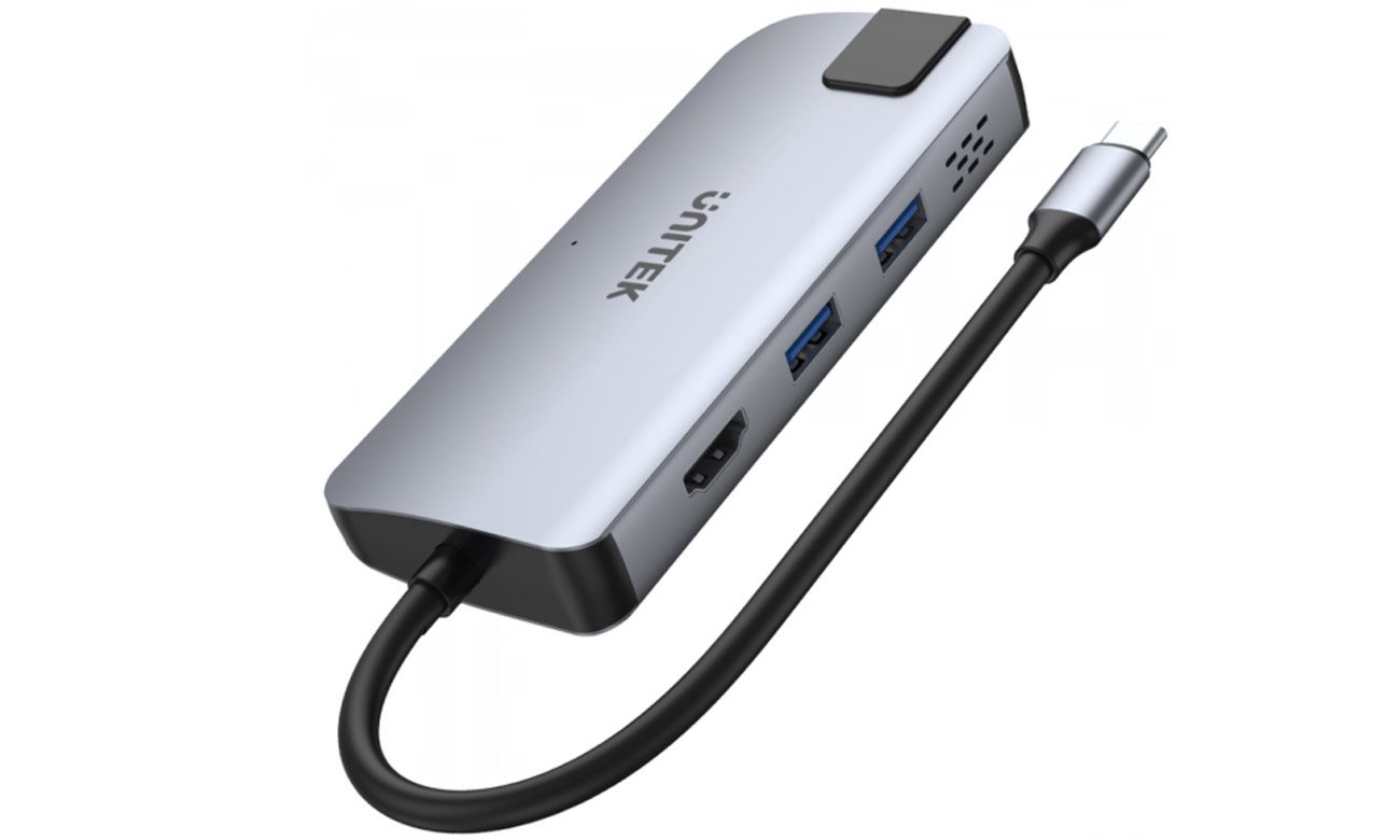 Hub USB Unitek D1028A widoczne porty