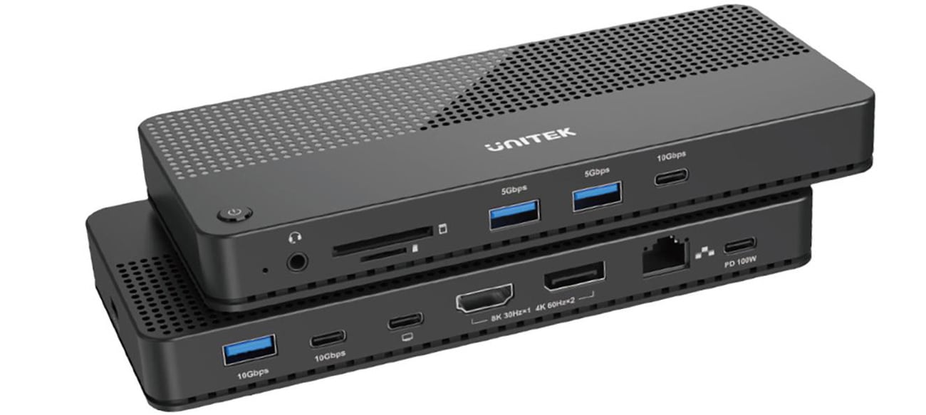 Unitek USB-C/TB3/TB4 Dockingstation - 8K HDR, PD 100W, 2x 4K/60Hz