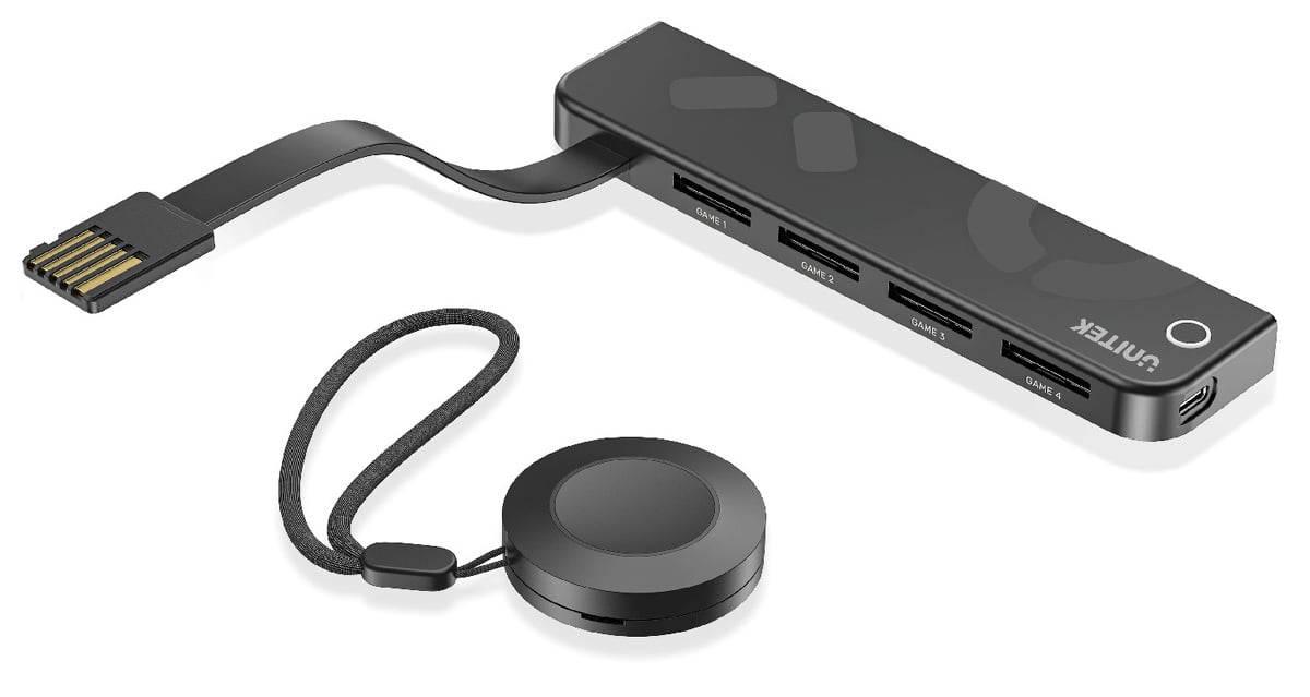 Czytnik 4 kart Nintendo Switch + pilot Unitek G1002E - Widok ogólny