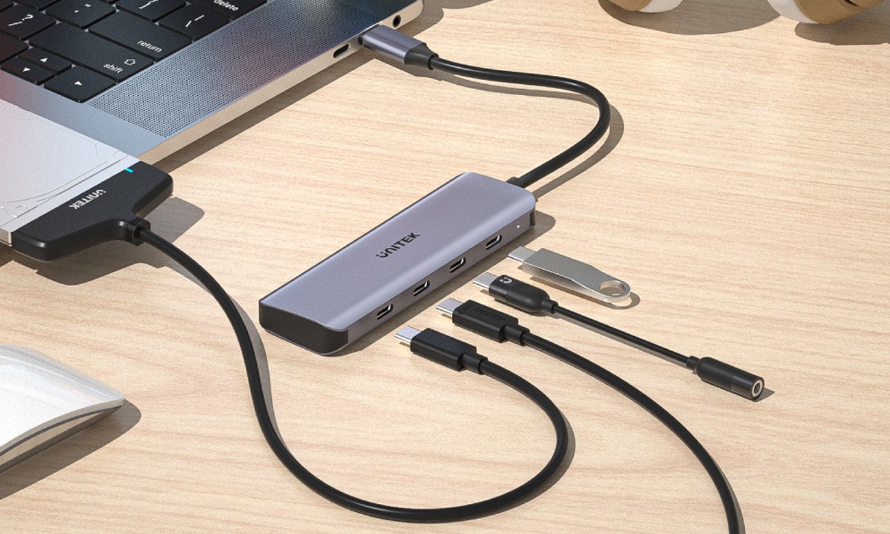 Hub Unitek USB-C 3.1, 4x USB-C, 5 Gbps